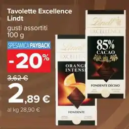 Carrefour Tavolette Excellence Lindt offerta
