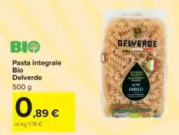 Carrefour Pasta integrale Bio Delverde offerta