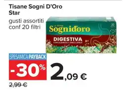 Carrefour Tisane Sogni D’Oro Star offerta