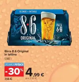 Carrefour Birra 8.6 Original in lattina offerta