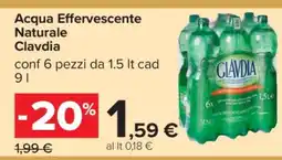 Carrefour Acqua Effervescente Naturale Clavdia offerta