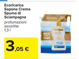 Carrefour Ecoricarica Sapone Crema Spuma di Sciampagna offerta