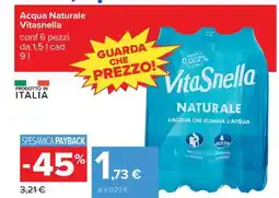 Carrefour ACQUA NATURALE VITASNELLA offerta