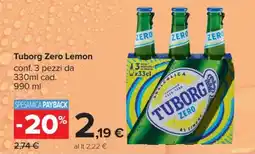 Carrefour Tuborg Zero Lemon offerta