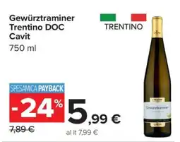 Carrefour Gewurztraminer Trentino DOC Cavit offerta