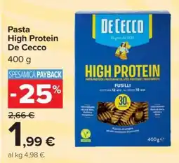 Carrefour Pasta High Protein De Cecco offerta