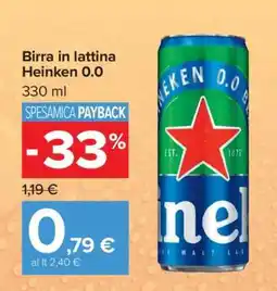 Carrefour Birra in lattina Heinken 0.0 offerta