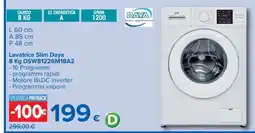 Carrefour Lavatrice Slim Daya 8 Kg DSW81226M18A2 offerta
