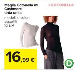 Carrefour Maglia Cotonella ml Cashmere tinta unita offerta