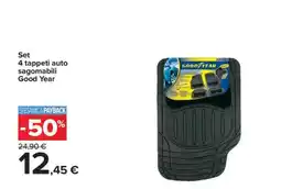 Carrefour Set 4 tappeti auto sagomabili Good Year offerta
