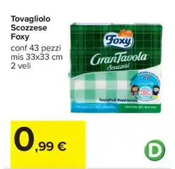 Carrefour Tovagliolo Scozzese Foxy offerta
