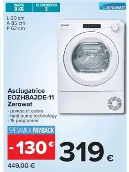 Carrefour Asciugatrice EOZH8A2DE-11 Zerowatt offerta
