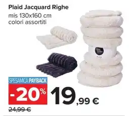 Carrefour Plaid Jacquard Righe offerta