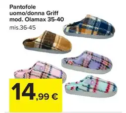 Carrefour Pantofole uomo/donna Griff mod. Olamax 35-40 offerta
