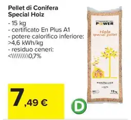 Carrefour Pellet di Conifera Special Holz offerta