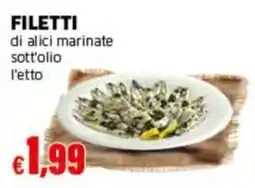 Mercati Alimentari Filetti di alici marinate sott'olio offerta