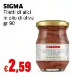 Mercati Alimentari Filetti di alici in olio di oliva SIGMA offerta