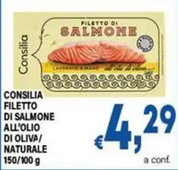 DEM Consilia filetto di salmone all'olio di oliva naturale offerta
