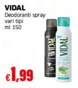 Mercati Alimentari Deodoranti spray Vidal offerta