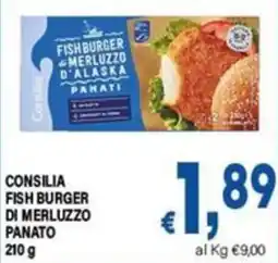 DEM Consilia Fish Burger di merluzzo panato offerta