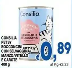 DEM Consilia Petsy bocconcini con selvaggina/manzo/vitello e carote offerta