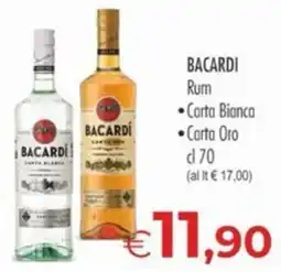 MerSi Supermercati Bacardi Rum Carta Bianca e Carta Oro offerta