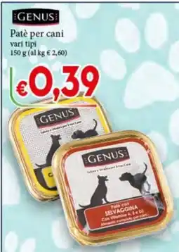 D'Italy Patè per cani Genus offerta