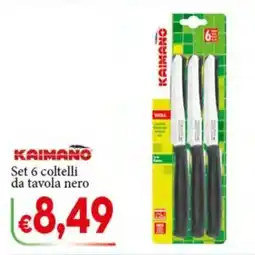 D'Italy Set 6 coltelli da tavola nero Kaimano offerta