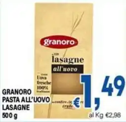 DEM Granoro pasta all'uovo lasagne offerta