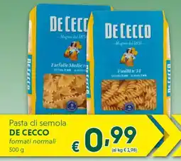 DiMeglio Pasta di semola DE CECCO offerta