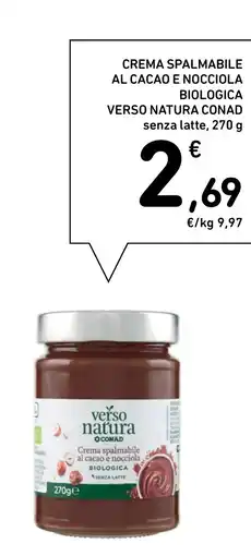 Spazio Conad Crema spalmabile al cacao e nocciola Verso Natura offerta