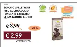 Prezzemolo e Vitale Sarchio Gallette di riso al cioccolato fondente extra bio senza glutine offerta