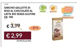 Prezzemolo e Vitale Sarchio Gallette di riso al cioccolato al latte bio senza glutine offerta