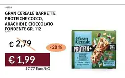 Prezzemolo e Vitale Gran Cereale barrette proteiche cocco, arachidi e cioccolato fondente offerta