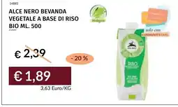 Prezzemolo e Vitale Alce Nero bevanda vegetale a base di riso bio offerta