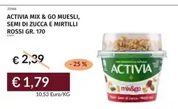 Prezzemolo e Vitale Activia mix & go muesli, semi di zucca e mirtilli rossi offerta