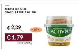 Prezzemolo e Vitale Activia mix & go granola e miele offerta