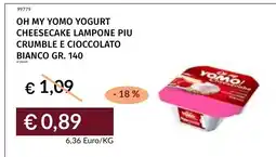 Prezzemolo e Vitale Oh my Yomo yogurt cheesecake lampone piu crumble e cioccolato bianco offerta