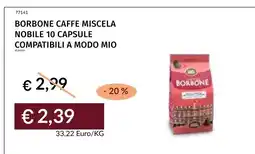Prezzemolo e Vitale Borbone caffè miscela nobile offerta