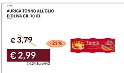 Prezzemolo e Vitale Auriga tonno all'olio d'oliva offerta