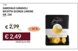 Prezzemolo e Vitale Garofalo girasoli ricotta scorza limone offerta
