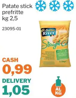 GrosMarket Patate stick prefritte Golden River Straight Cut offerta