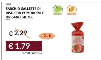 Sarchio gallette di riso con pomodoro e origano