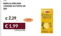 Prezzemolo e Vitale Barilla Emiliane Lasagne all'uovo offerta