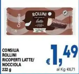 DEM Consilia Rollini ricoperti latte/nocciola offerta