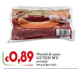 D'Italy Wurstel di suino GUTEN WU servelade offerta