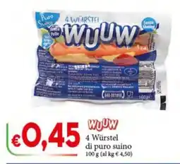 D'Italy WuUw 4 Würstel di puro suino offerta