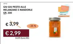 Prezzemolo e Vitale Giu Giu pesto alle melanzane e mandorle offerta