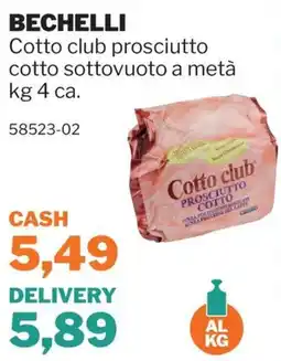 GrosMarket Bechelli Cotto club prosciutto cotto offerta