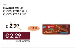Prezzemolo e Vitale Loacker wafer chocolaterie milk chocolate offerta